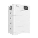 V-TAC modularer Energiespeicher für Photovoltaikanlagen – leistungsstarke LiFePO4-Batterie zur effizienten Stromspeicherung im Haushalt.